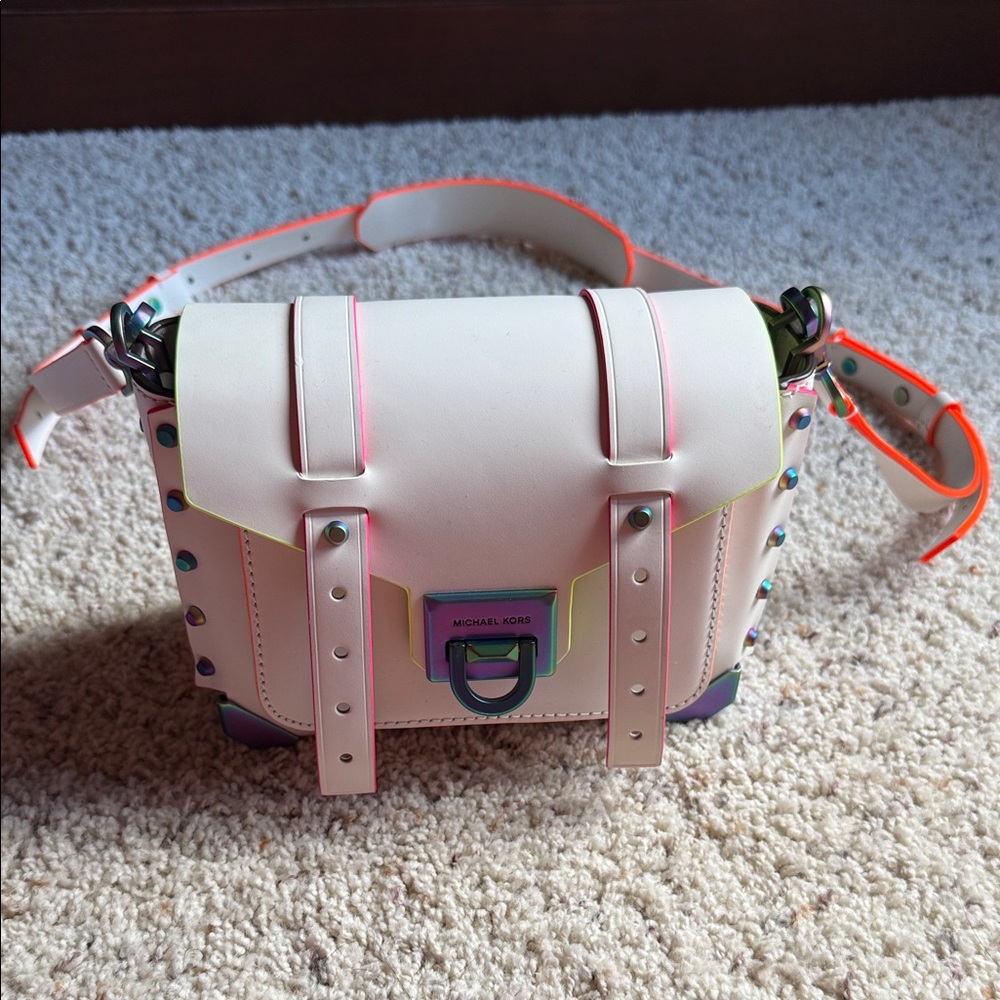 Michael Kors Cream and Pink Mini Bag